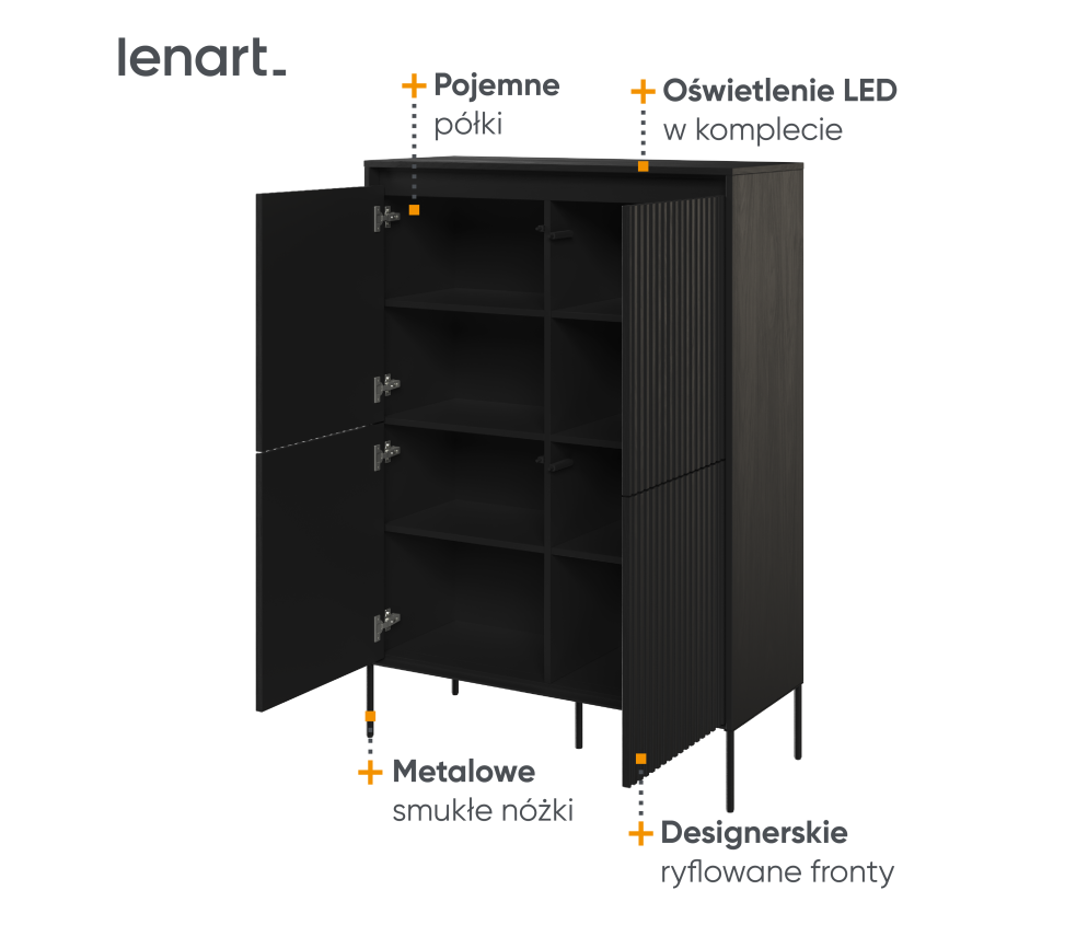 Komoda z oświetleniem TREND TR-03 Czarna