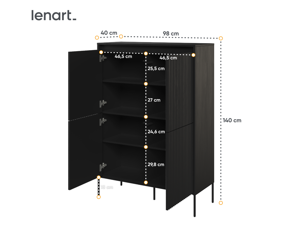 Komoda z oświetleniem TREND TR-03 Czarna
