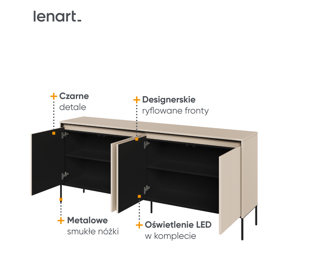 Komoda z oświetleniem TREND TR-04 Beżowa