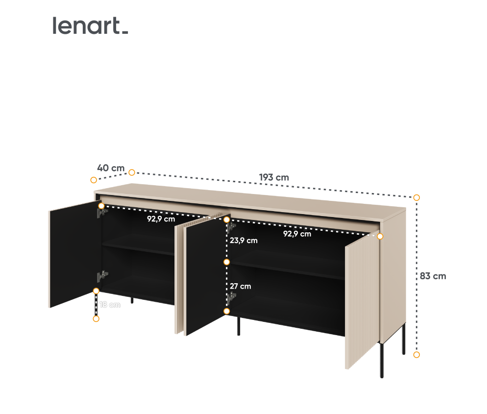 Komoda z oświetleniem TREND TR-04 Beżowa