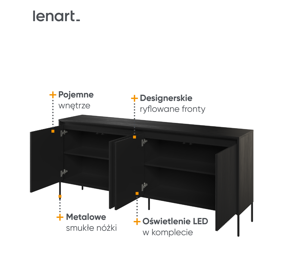 Komoda z oświetleniem TREND TR-04 Czarna