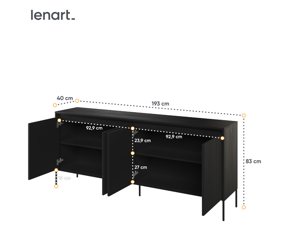 Komoda z oświetleniem TREND TR-04 Czarna