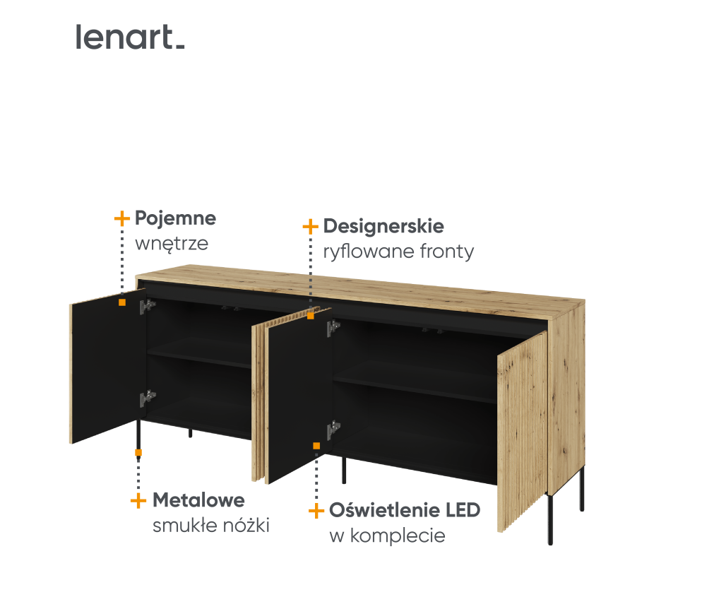 Komoda z oświetleniem TREND TR-04 Dąb Artisan