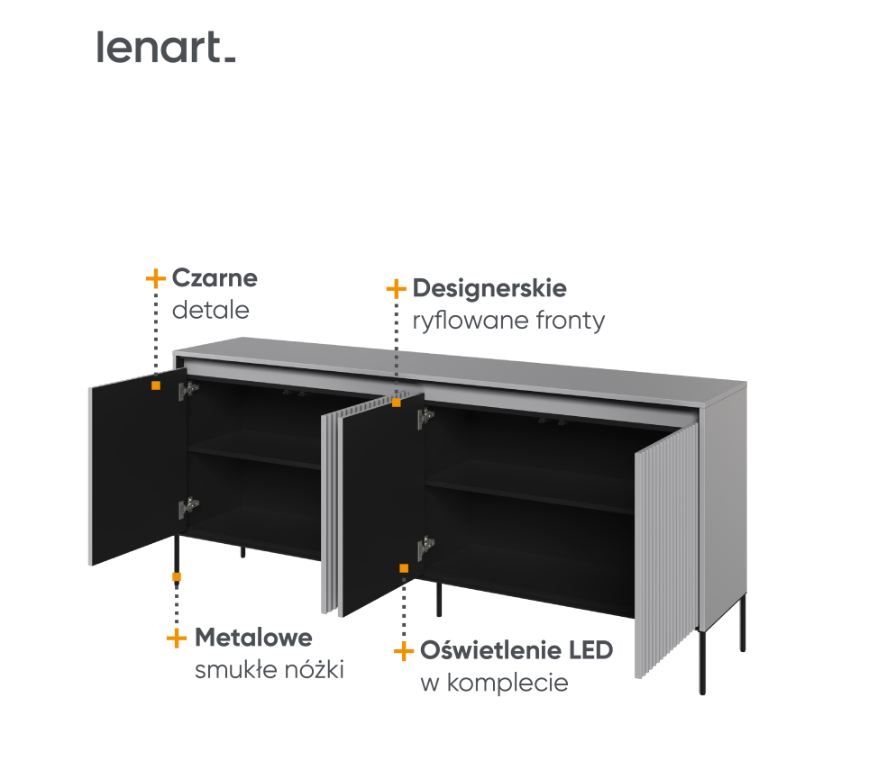 Komoda z oświetleniem TREND TR-04 Szara
