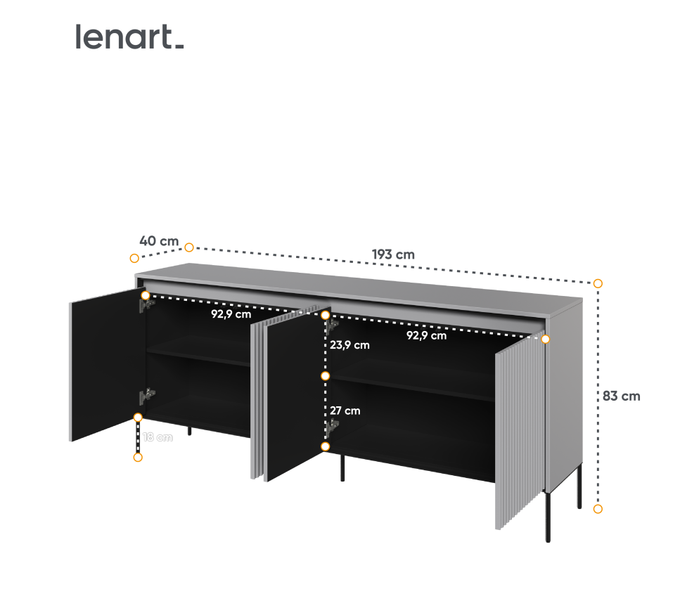 Komoda z oświetleniem TREND TR-04 Szara