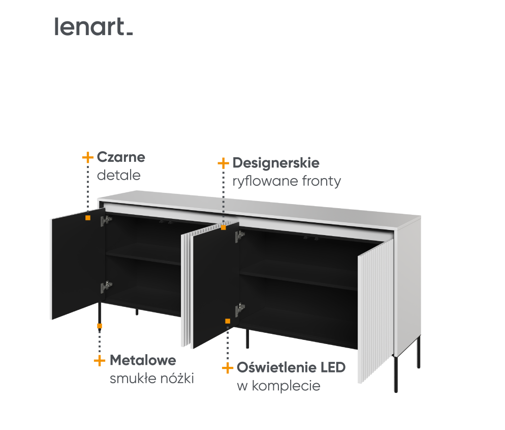 Komoda z oświetleniem TREND TR-04 Biała
