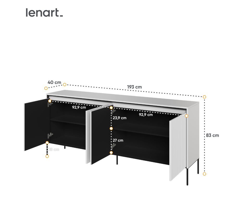 Komoda z oświetleniem TREND TR-04 Biała