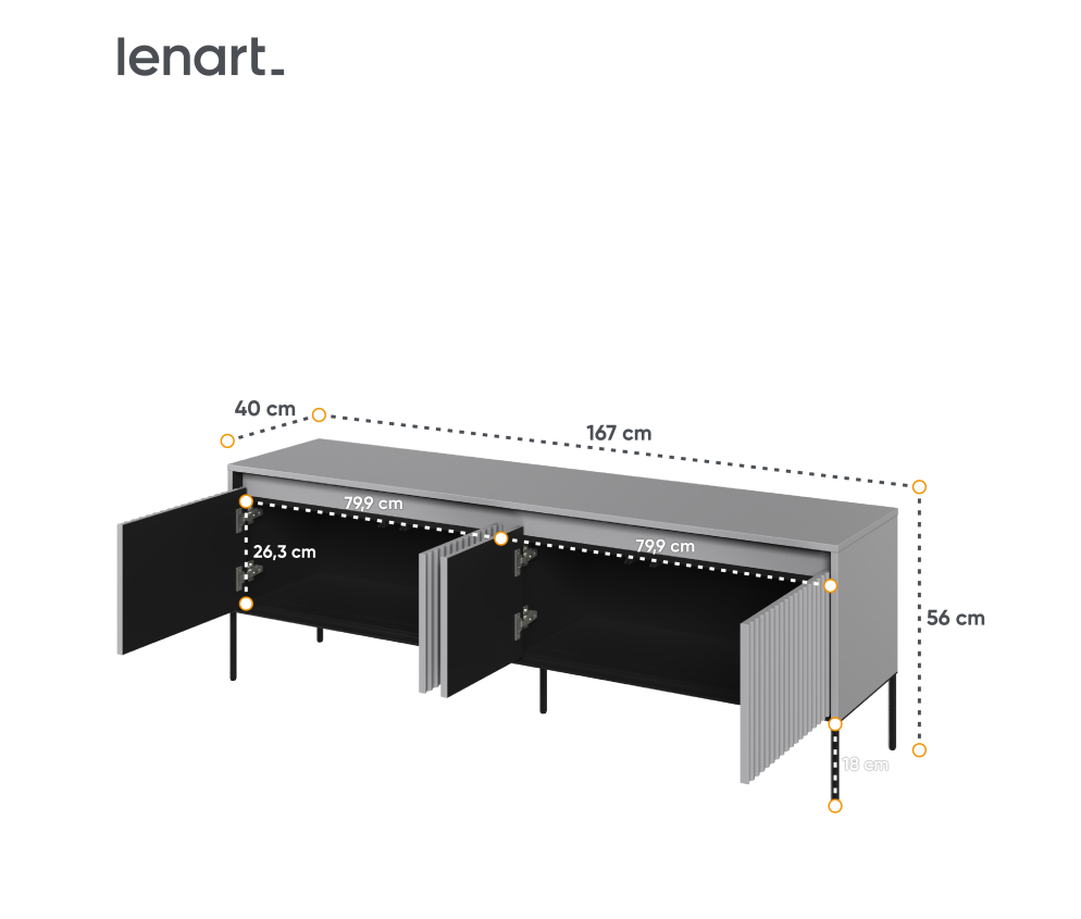 Szafka RTV z oświetleniem TREND TR-05 Szara