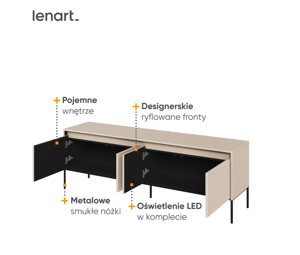 Szafka RTV z oświetleniem TREND TR-05 Beżowa