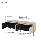 Szafka RTV z oświetleniem TREND TR-05 Beżowa