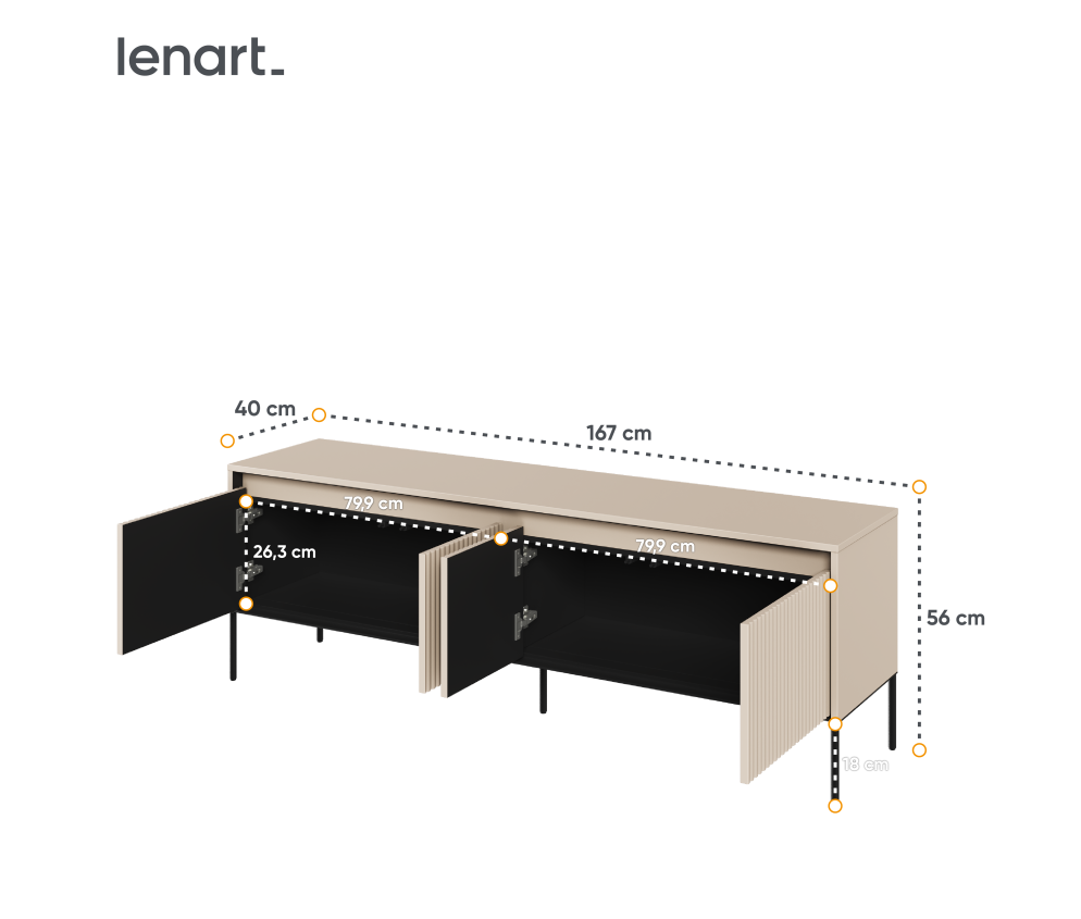Szafka RTV z oświetleniem TREND TR-05 Beżowa