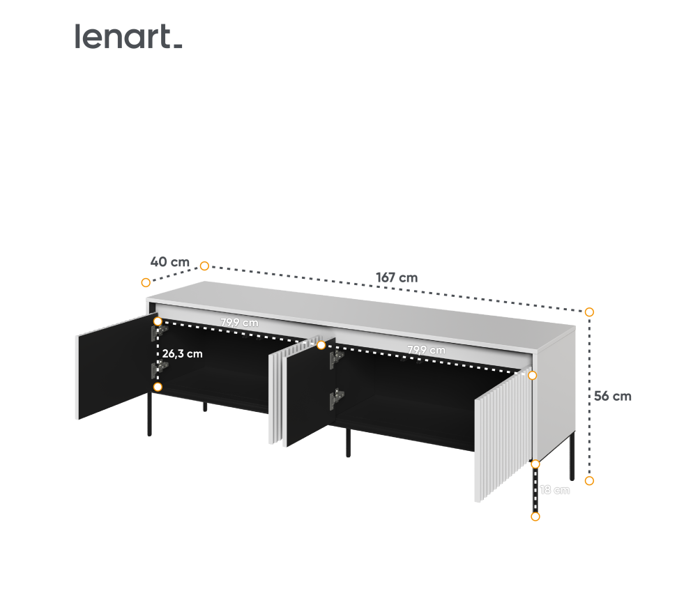 Szafka RTV z oświetleniem TREND TR-05 Biała