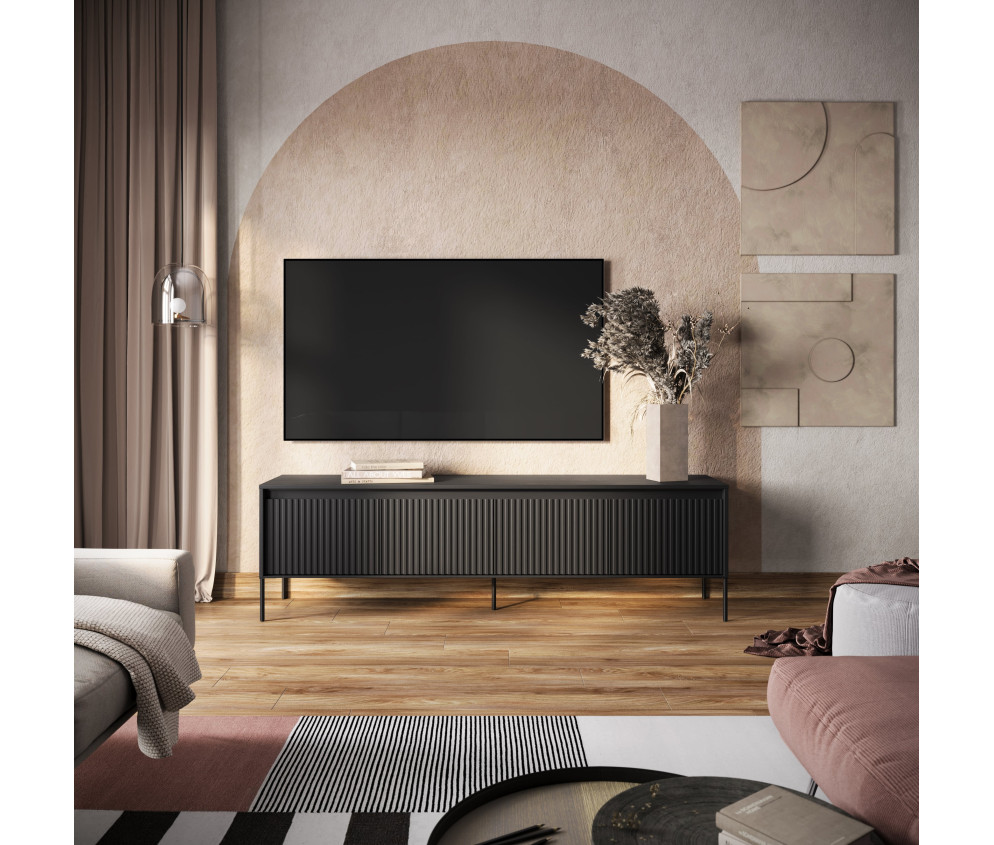 Szafka RTV z oświetleniem TREND TR-06 Czarna