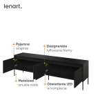 Szafka RTV z oświetleniem TREND TR-06 Czarna