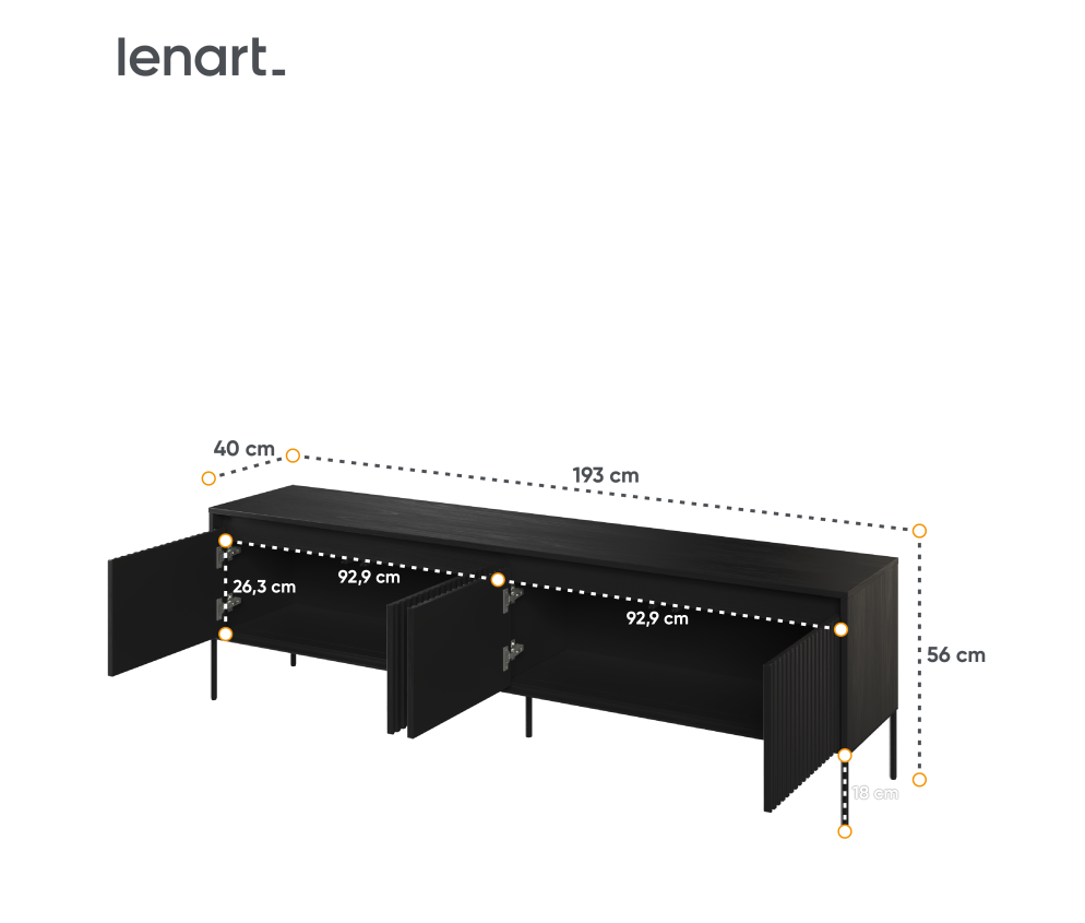 Szafka RTV z oświetleniem TREND TR-06 Czarna