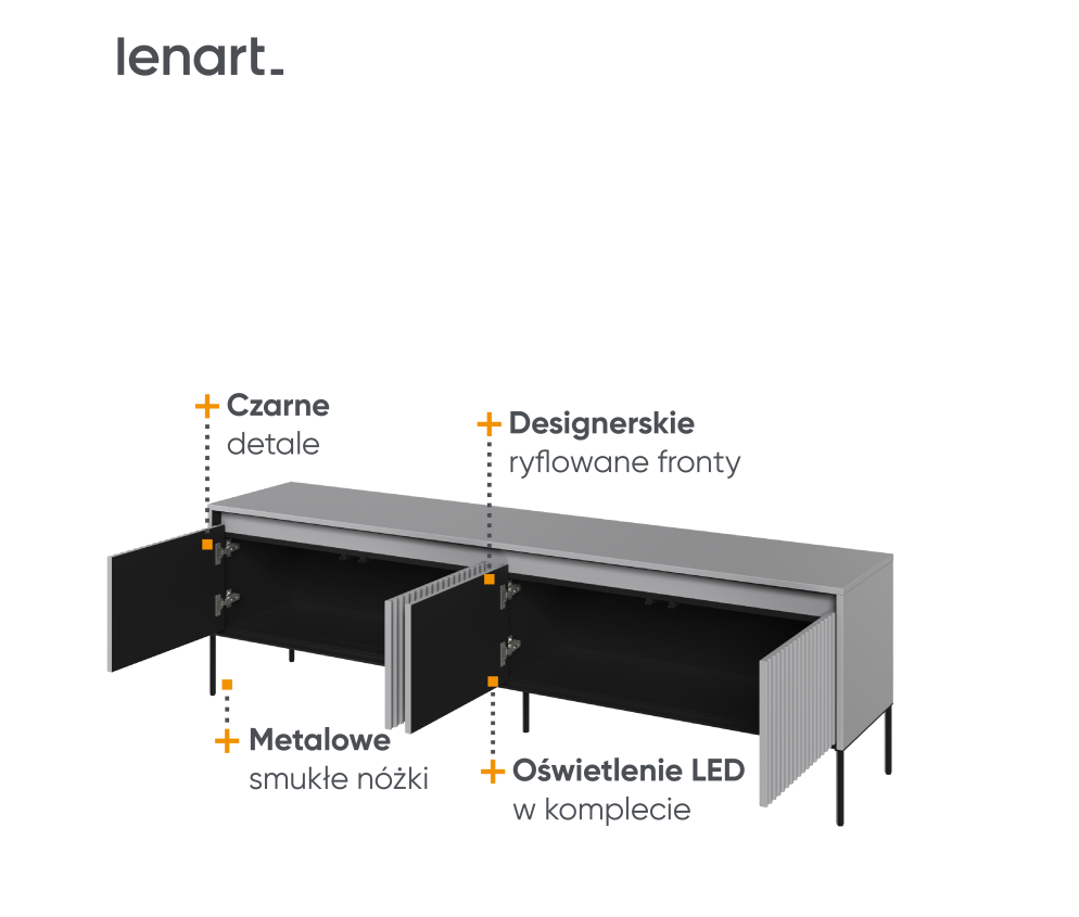 Szafka RTV z oświetleniem TREND TR-06 Szara
