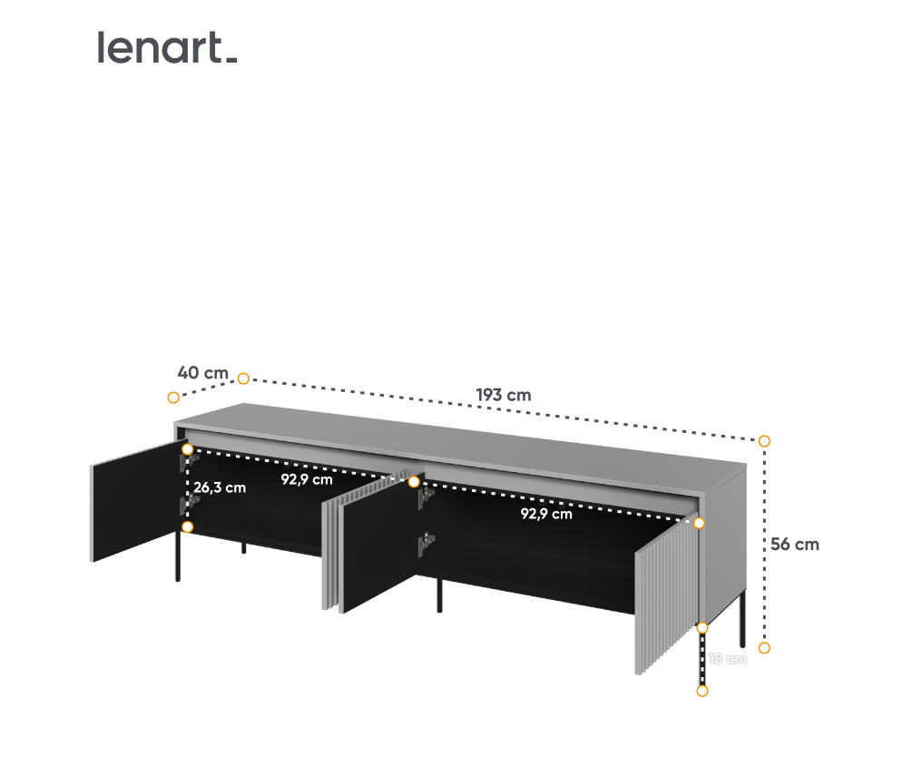 Szafka RTV z oświetleniem TREND TR-06 Szara