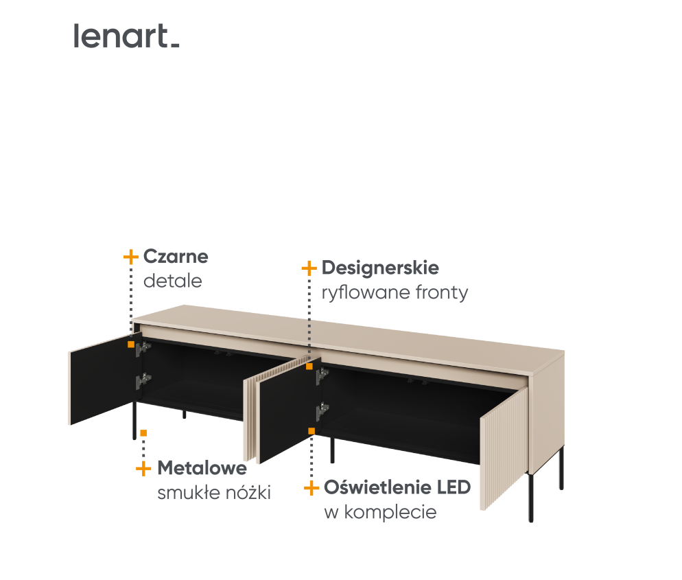 Szafka RTV z oświetleniem TREND TR-06 Beżowa