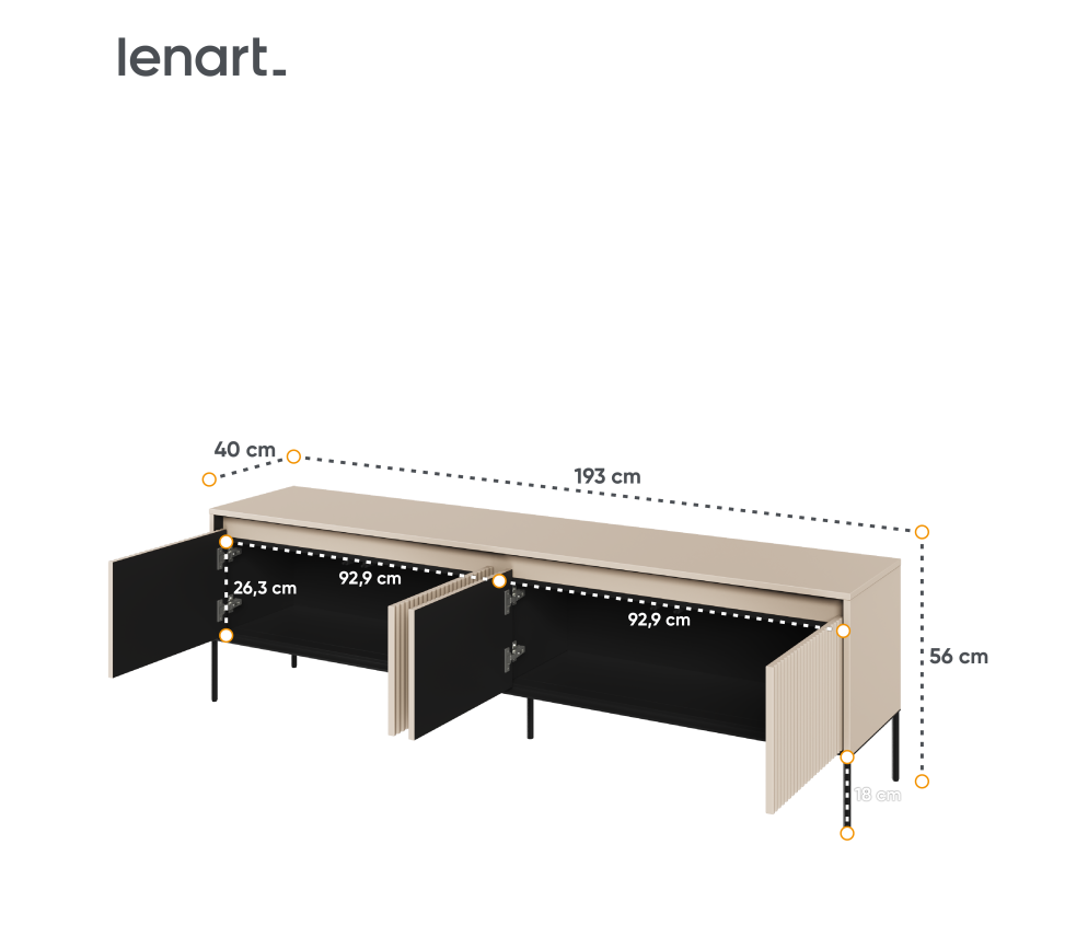 Szafka RTV z oświetleniem TREND TR-06 Beżowa