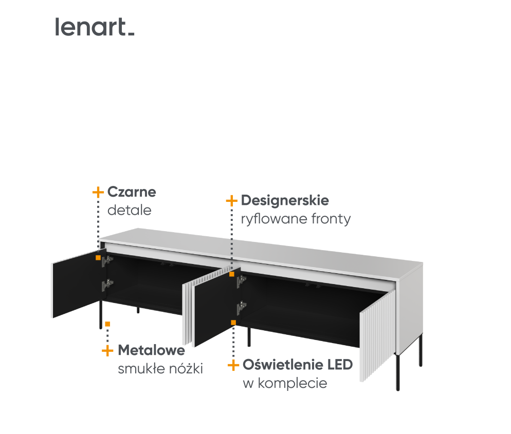 Szafka RTV z oświetleniem TREND TR-06 Biała