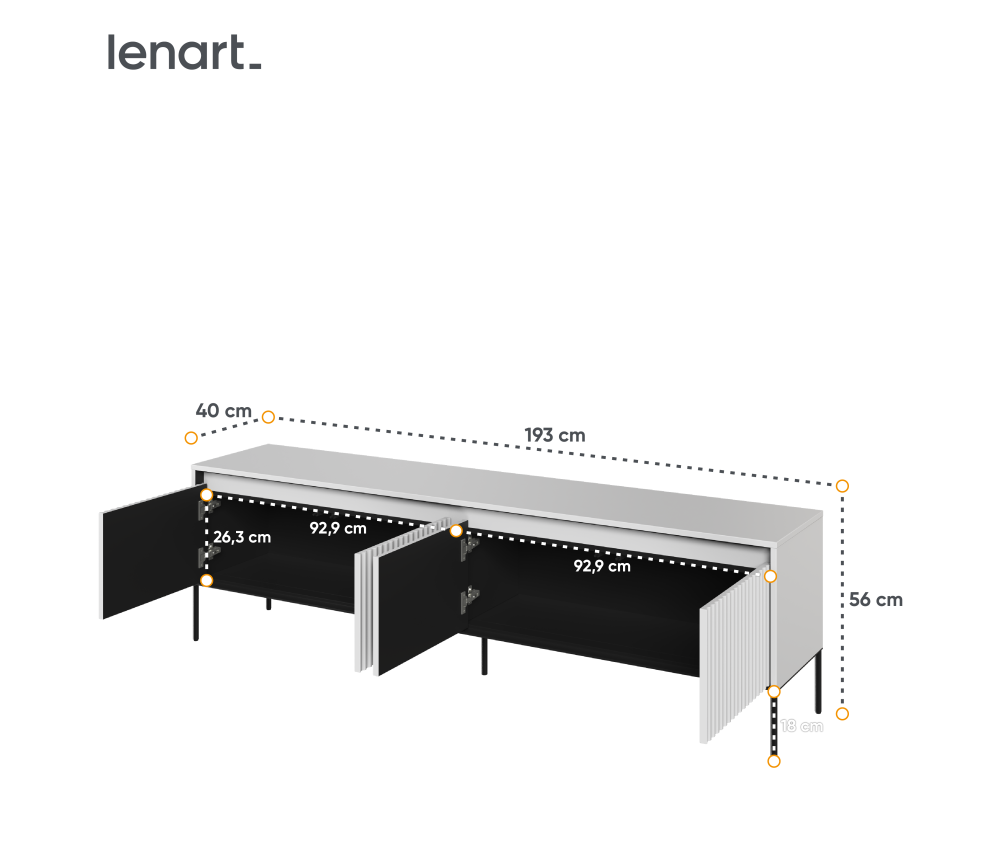 Szafka RTV z oświetleniem TREND TR-06 Biała