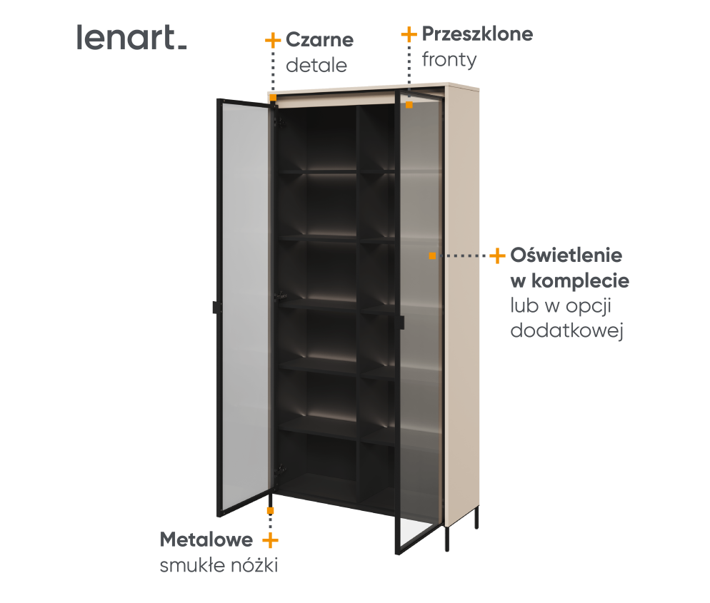 Witryna z oświetleniem TREND TR-07 Beżowa