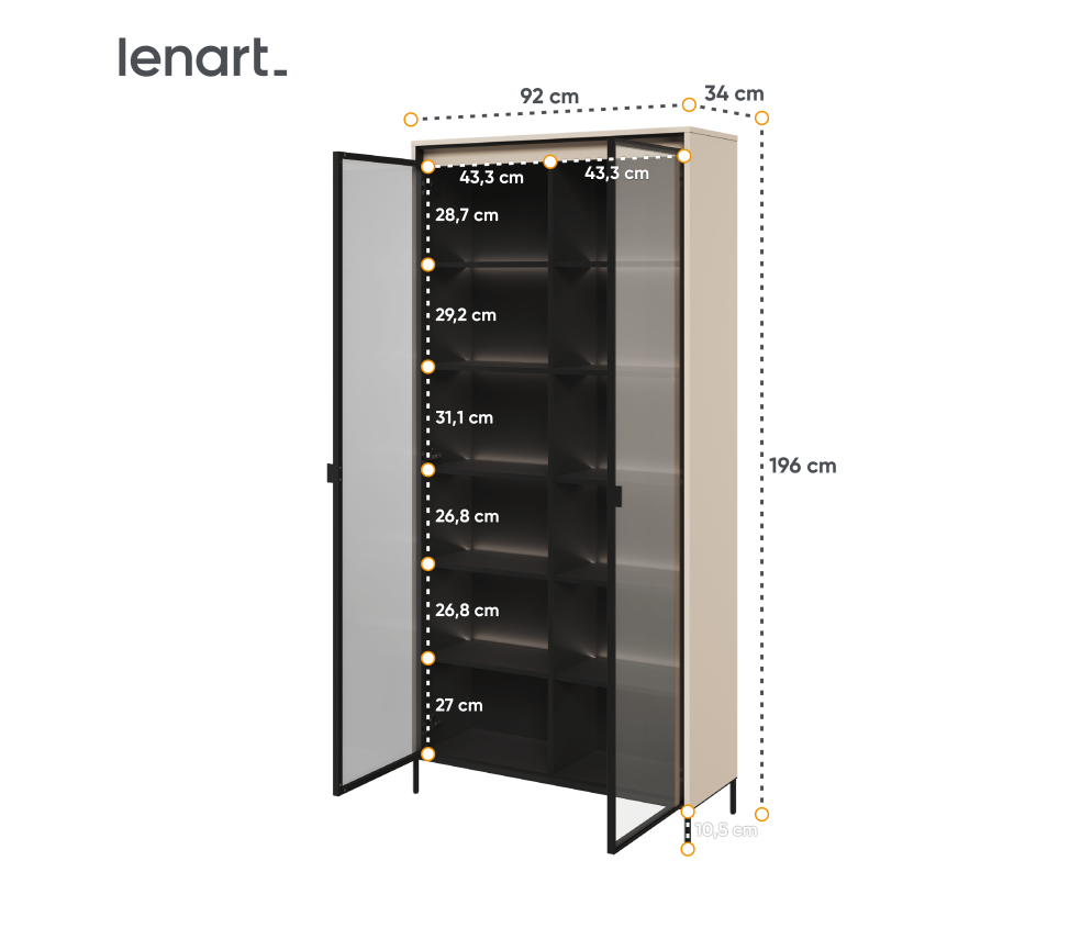 Witryna z oświetleniem TREND TR-07 Beżowa