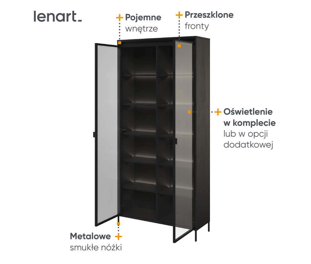 Witryna z oświetleniem TREND TR-07 Czarna