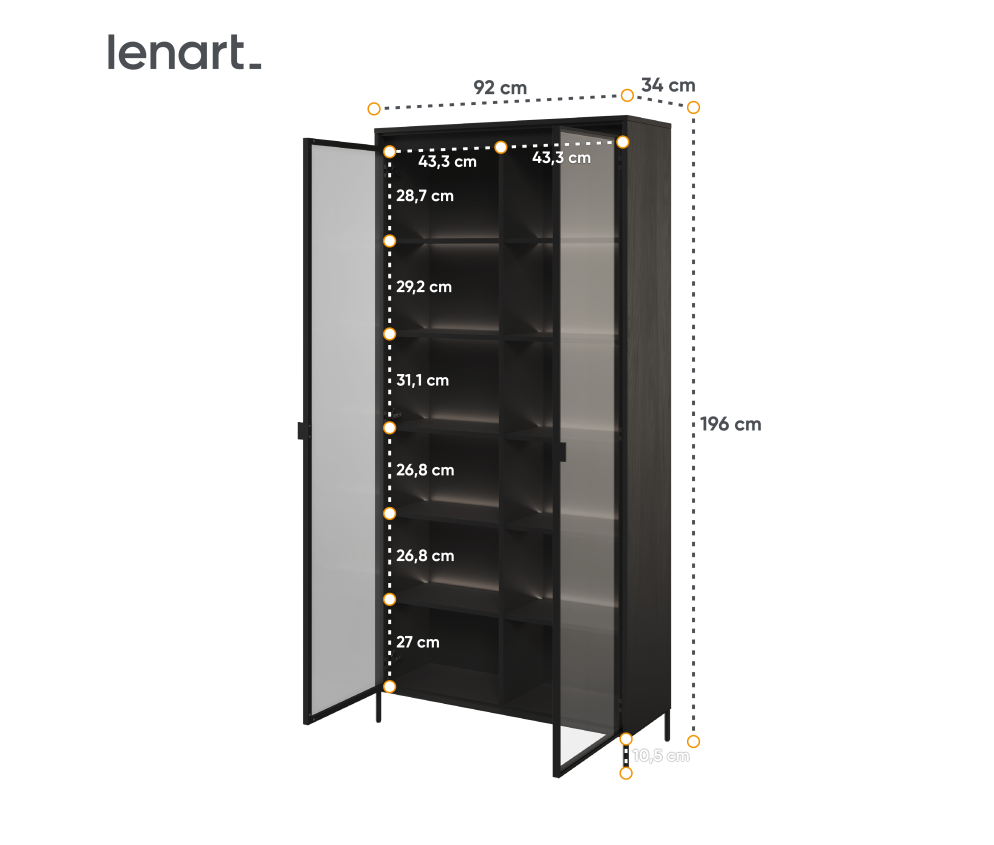 Witryna z oświetleniem TREND TR-07 Czarna
