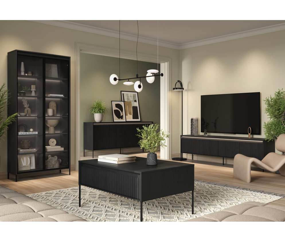 Witryna z oświetleniem TREND TR-07 Czarna