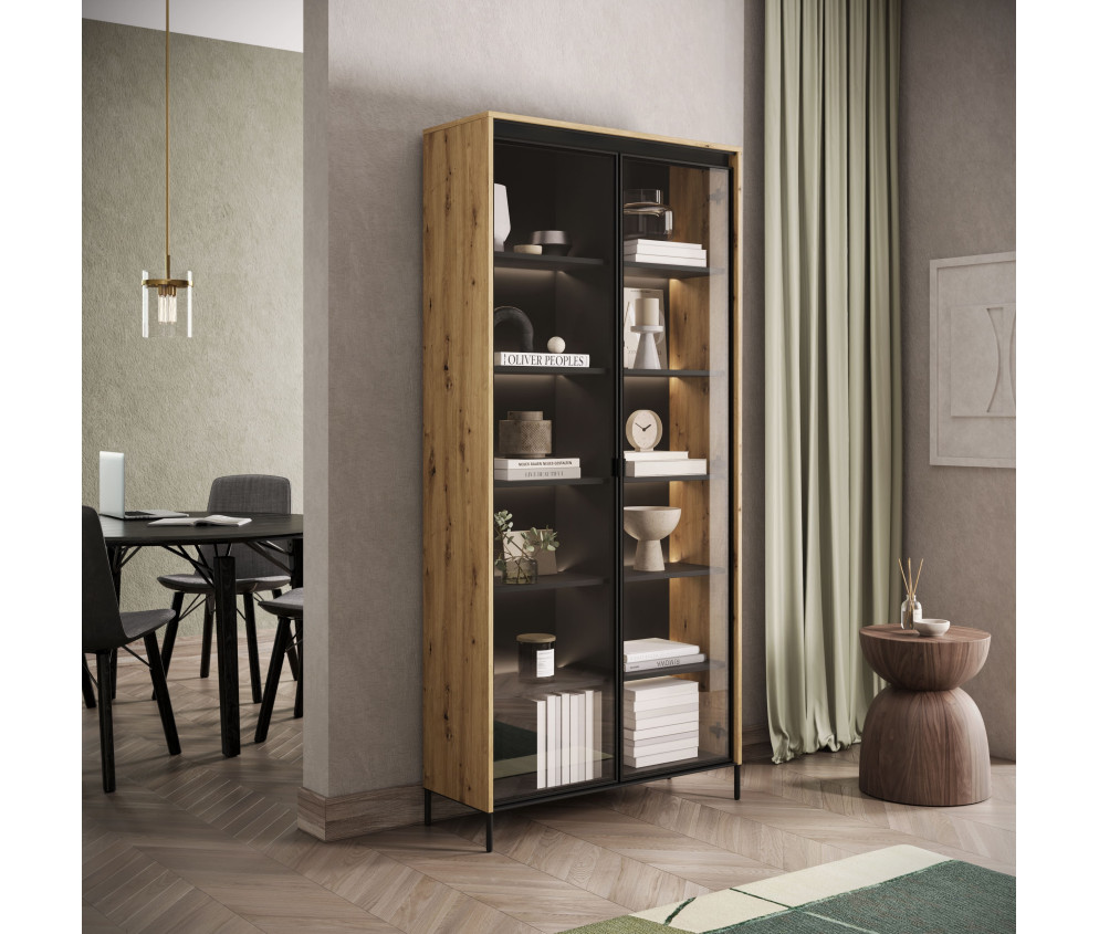 Witryna z oświetleniem TREND TR-07 Dąb Artisan