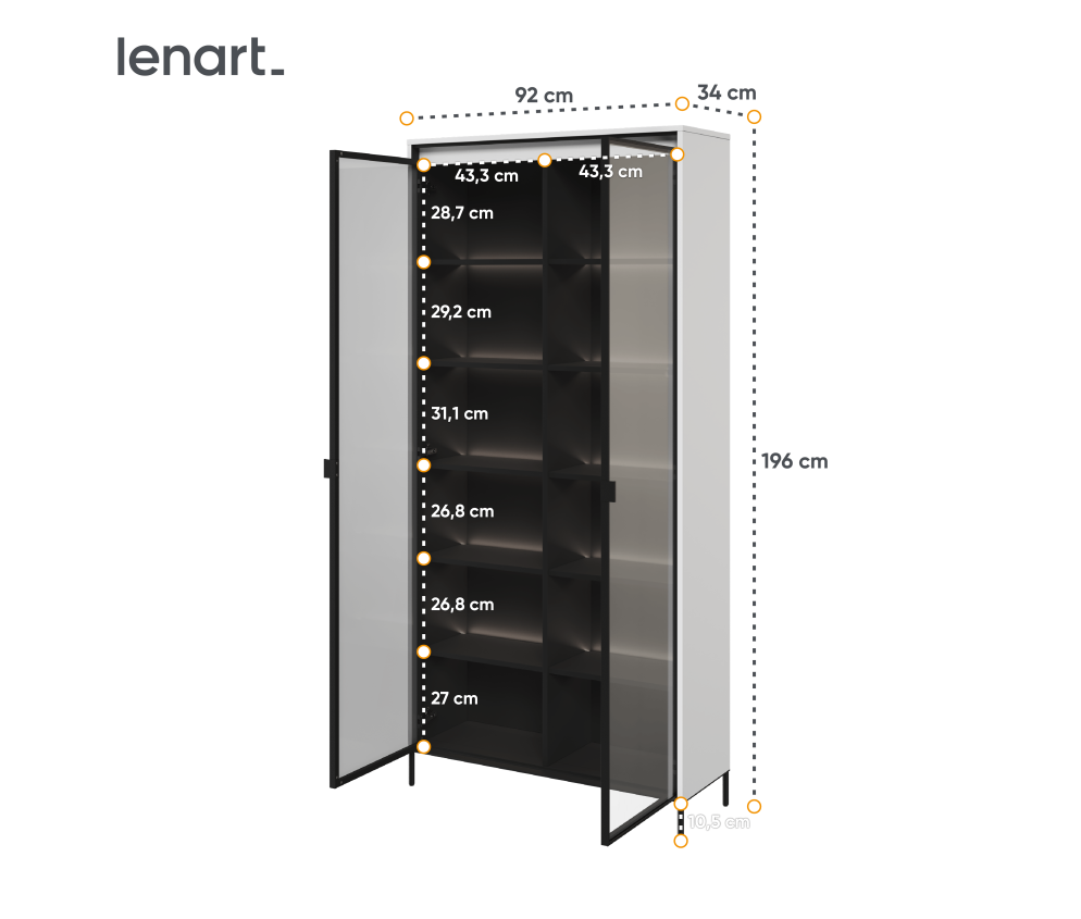 Witryna z oświetleniem TREND TR-07 Biała