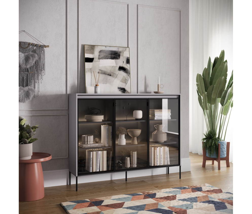 Witryna z oświetleniem TREND TR-08 Szara