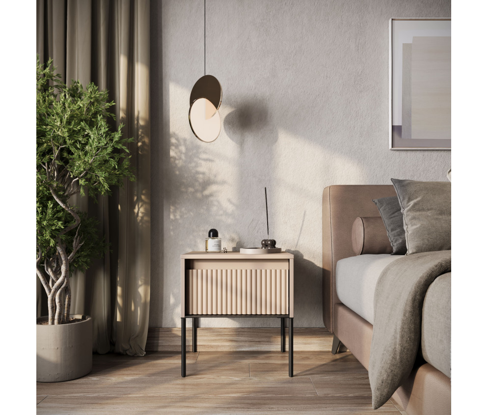 Stolik nocny z oświetleniem TREND TR-10 Beżowy