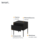 Stolik nocny z oświetleniem TREND TR-10 Czarny