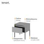 Stolik nocny z oświetleniem TREND TR-10 Szary