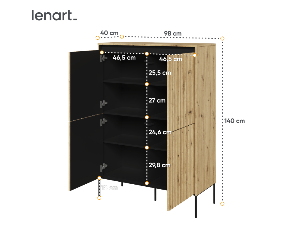 Komoda z oświetleniem TREND TR-03 Dąb Artisan