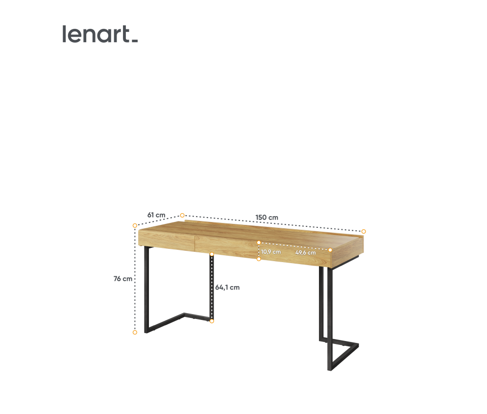 Biurko wolnostojące TEEN FLEX TF-04+TF-15