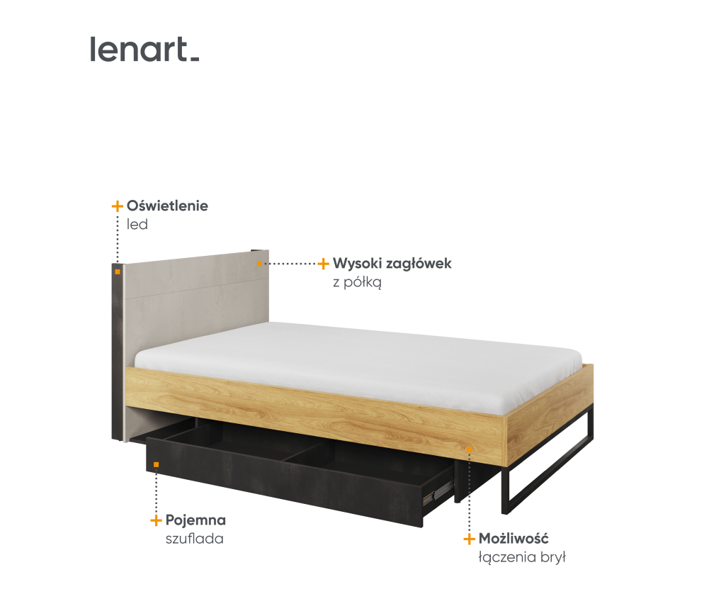 Łóżko ze stelażem TEEN FLEX TF-17