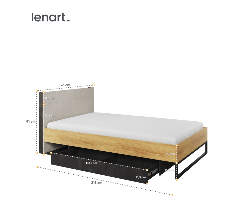 Łóżko ze stelażem TEEN FLEX TF-17