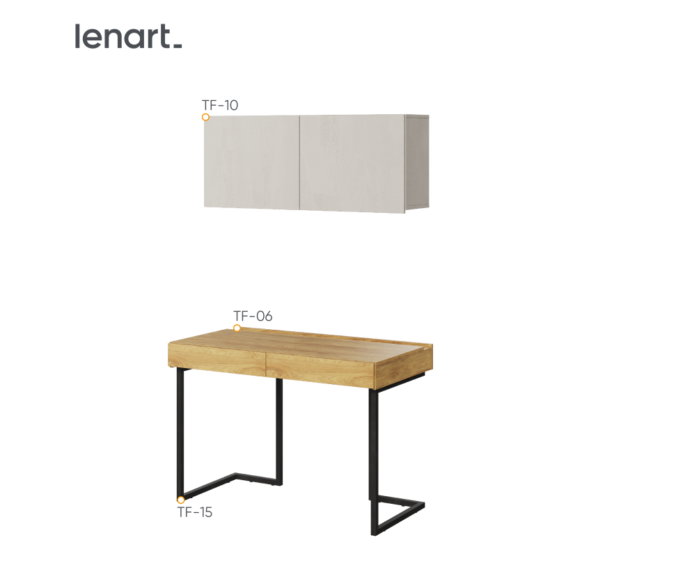 Biurko z szafką wiszącą TEEN FLEX SET-10B