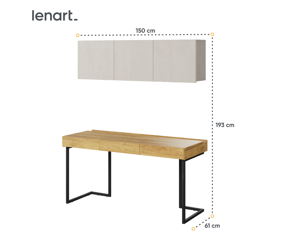 Biurko z szafką wiszącą TEEN FLEX SET-10A