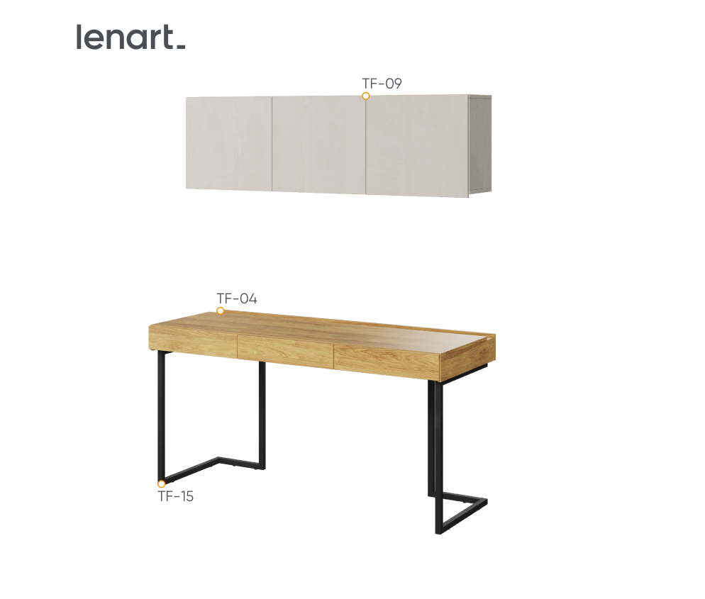 Biurko z szafką wiszącą TEEN FLEX SET-10A