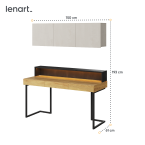 Biurko z nadstawką i szafką wiszącą TEEN FLEX SET-12A