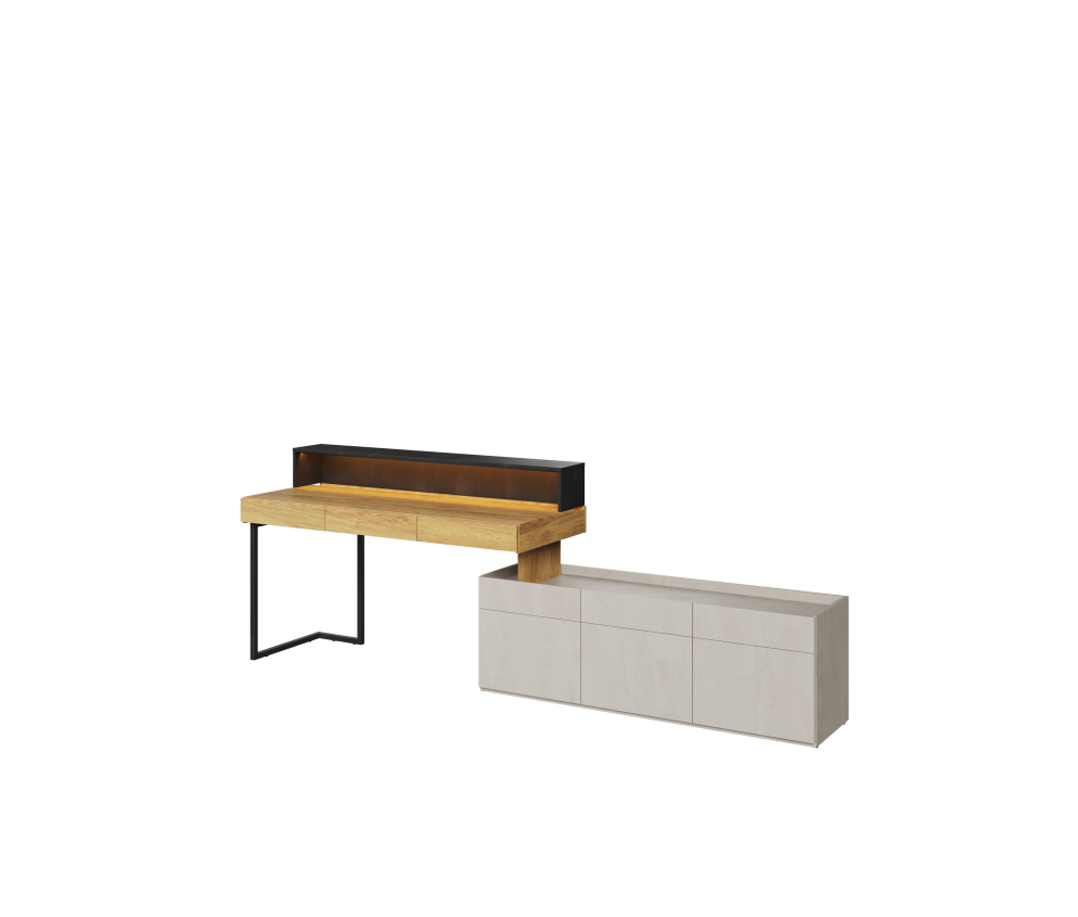 Biurko z nadstawką i szafką TEEN FLEX SET-13A