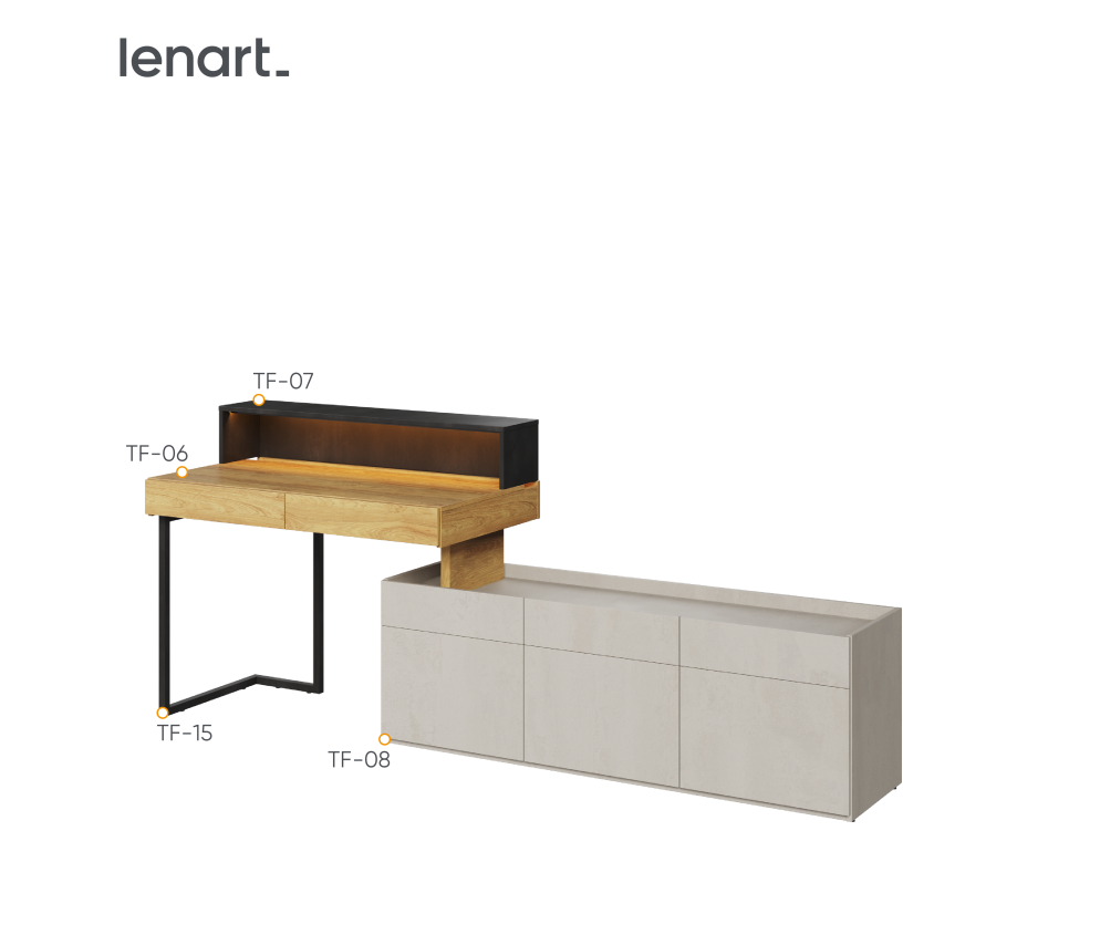 Biurko z nadstawką i szafką TEEN FLEX SET-13B