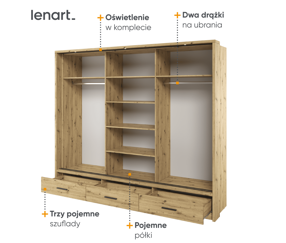 Szafa przesuwna z oświetleniem ARTI AR-01