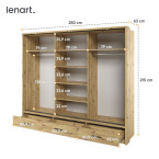 Szafa przesuwna z oświetleniem AR-01P-3L