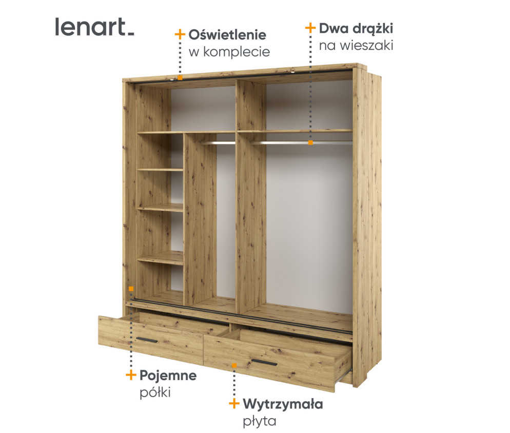 Szafa przesuwna z oświetleniem ARTI AR-05