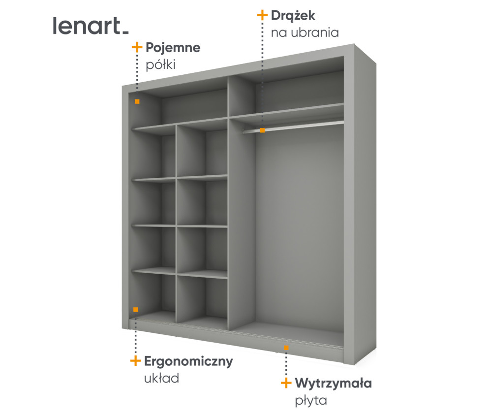 Szafa przesuwna ARTI AR-08 szara